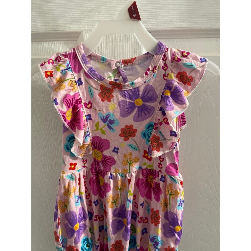Suzel Baby Girl Vivid Flower Bamboo Viscose Romper Size 12 -18M New Without Tag - Picture 2 of 6